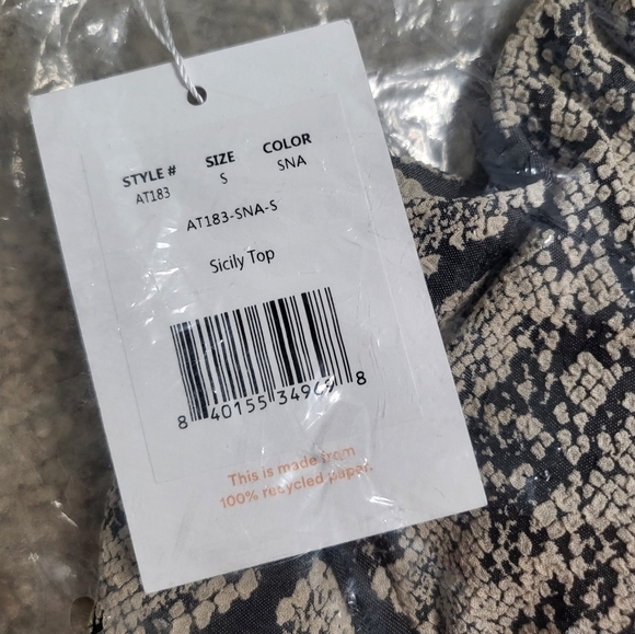 💚HP💚NWT Andie Swim Sicily Bikini Top in Snakeskin Print - Picture 4 of 6